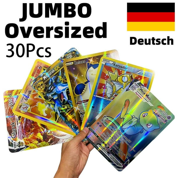 Cartas de Pokémon de gran tamaño, cartas Jumbo holográfico brillante Vstar Vmax GX Arceus Charizard Pikachu Mewtwo, colección de cartas arcoíris Fivean unisex