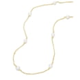 thumbnail image 2 of Caratant 14k Solid Gold Petite 7 Cultured Pearl Station Necklace ,Solid Gold , No fading, No allergies, Non gold-plating ,AAA+ Quality Freshwater Cultured Pearl, Manual sorting ,Classic ,Minimalism, D, 2 of 9