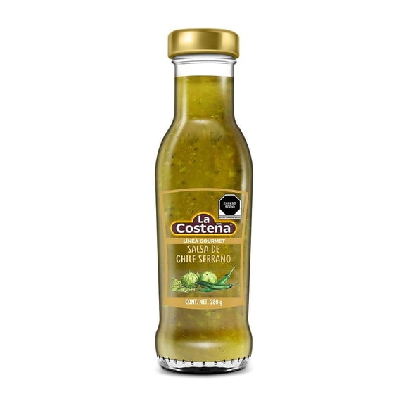 Salsa La Costeña Línea Gourmet de chile serrano 280 g