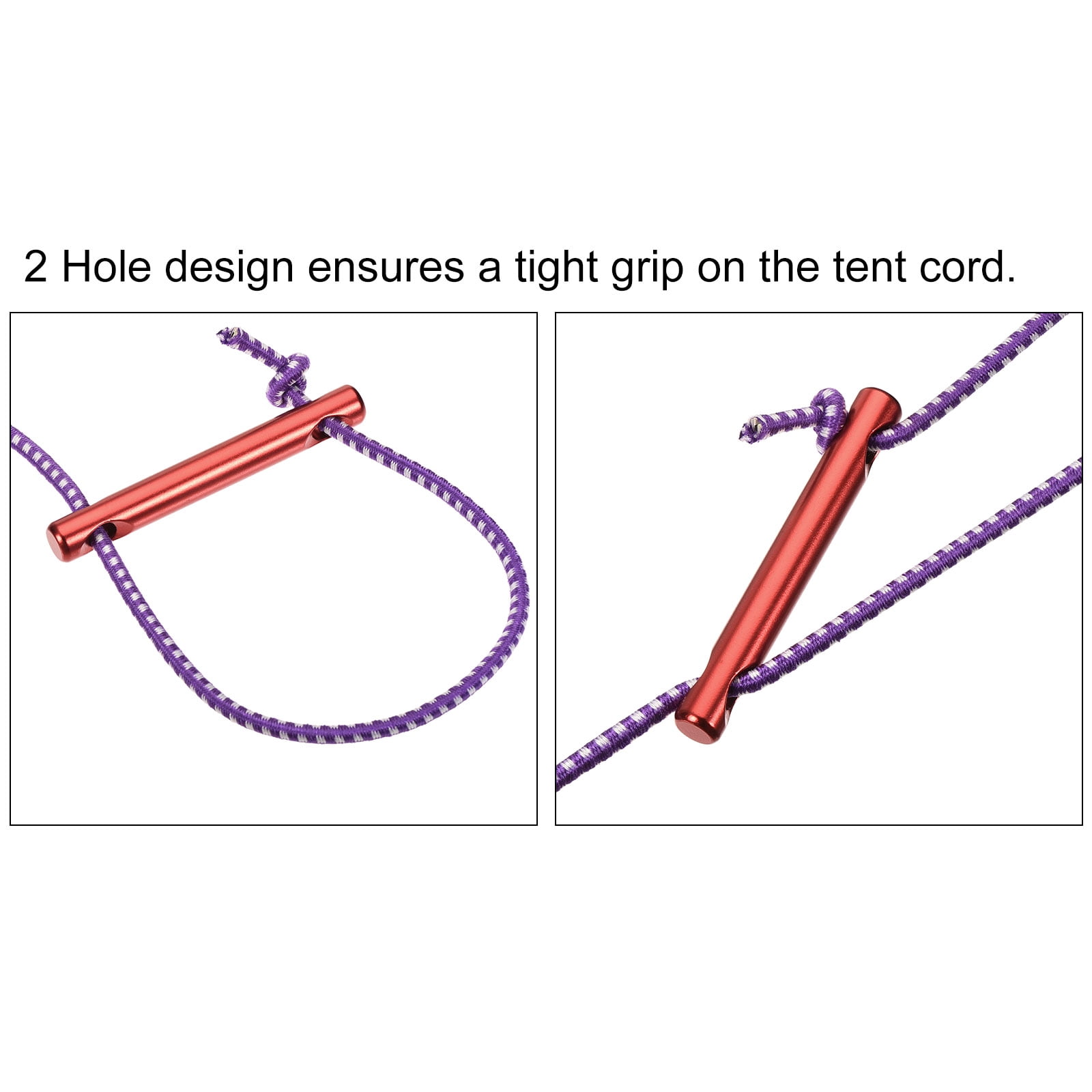 Unique Bargains 6Pcs Tent Rope Adjusters 60mm Aluminum Alloy Tensioners Red