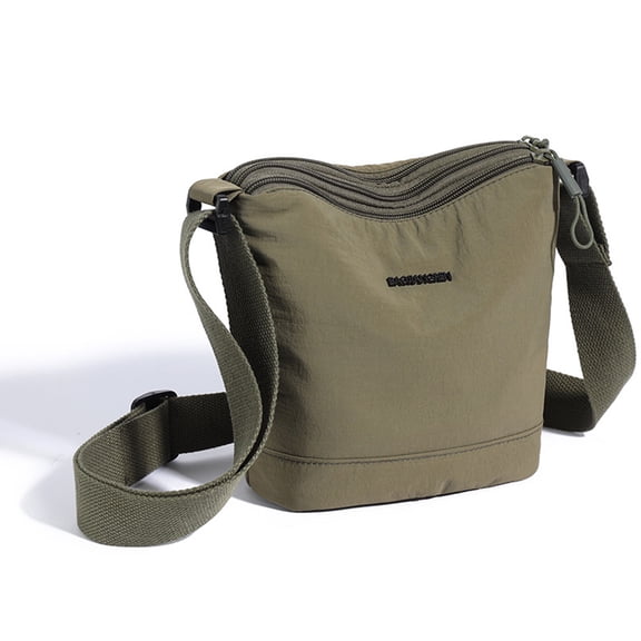 HUISZJ Nylon Crossbody Bag, Messenger Bag with Adjustable Shoulder Strap, Casual Crossbody Purse for Work Travel Outdoor (Green)