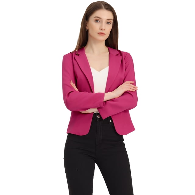 Chaqueta abierta de la chaqueta del traje de la cosecha del trabajo de la oficina del frente de las mujeres Rosas S