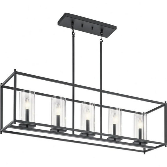 Modern with Clear Glass Shades 10 inches W X 25.25 inches H-Black Finish Bailey Street Home 147-Bel-4187319