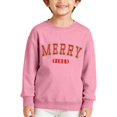 thumbnail image 2 of Girls Sweatshirt Boys Christmas Letter Crew Neck Hoodless Sweatshirt Long Sleeve Pullover Pink 13-14 Years, 2 of 4