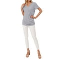 thumbnail image 5 of Women Short Sleeve Crossed Surplice Button Tops, 5 of 5