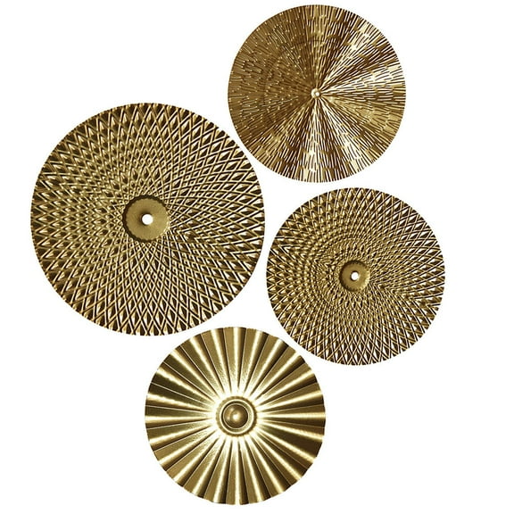 WHAMVOX 4pcs Iron Art Wall Pendant Sunburst Round Pendant Geometric Hanging Decor
