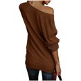 thumbnail image 4 of Womens Off The Shoulder Sweater Oversized Knit Long Sleeve Sweaters Tunic Tops, 4 of 5