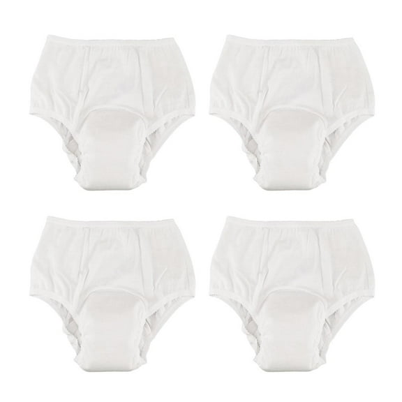 Wswqop 4 Pcs Washable Absorbency Incontinence Aid Cotton Underwear Briefs Women XL