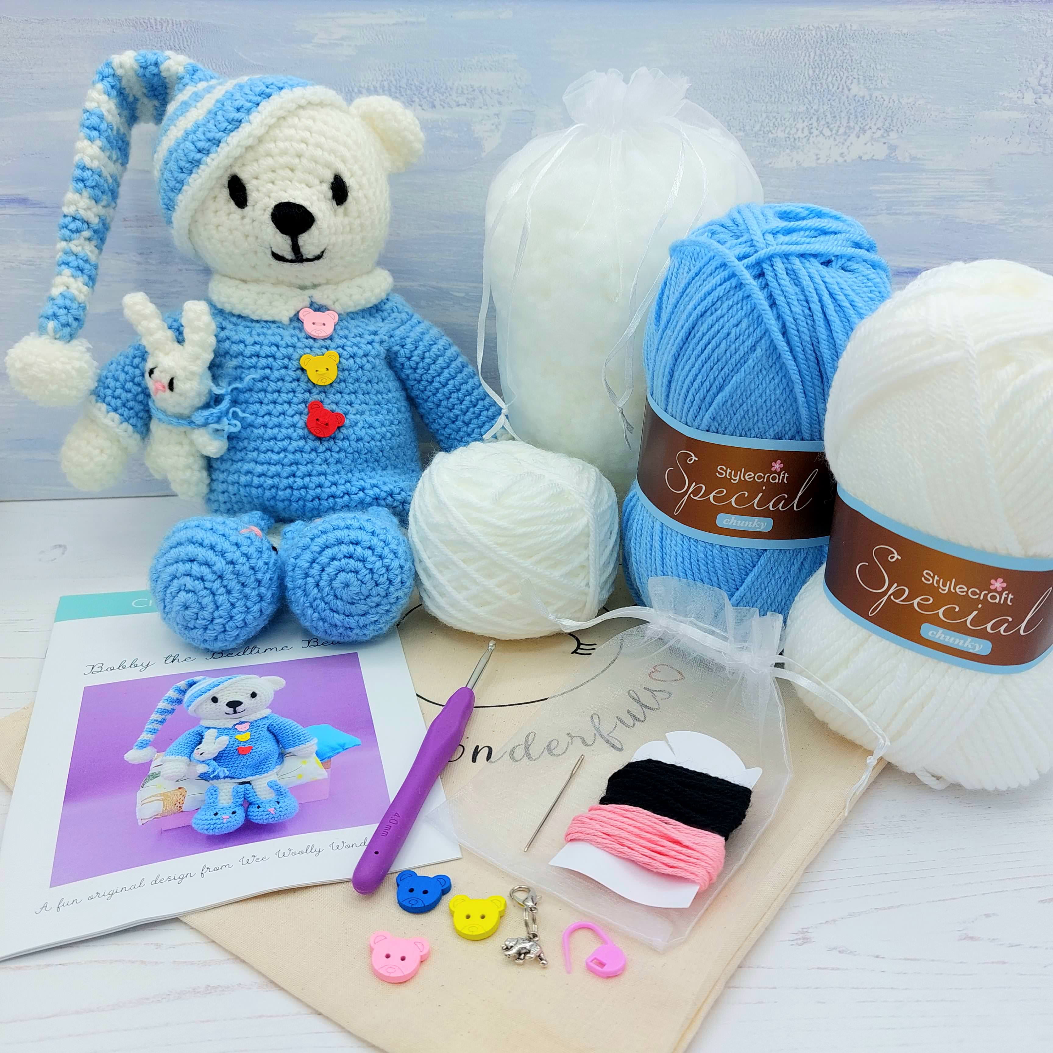 Bobby the Bedtime Bear Crochet Kit
