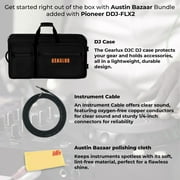 Pioneer DJ AlphaTheta DDJ-FLX2 Compact 2-Channel DJ Controller Bundle with Case, Instrument Cable, and Austin Bazaar Polishing Cloth