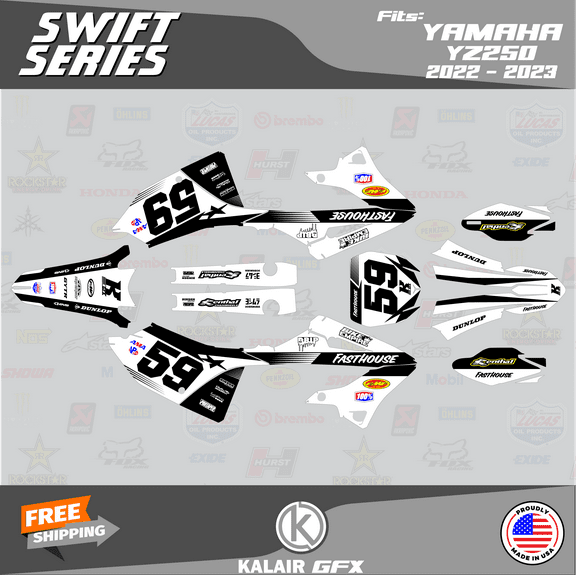 Kalair GFX Graphics Kit for Yamaha YZ250 (2022-2023) Swift Series