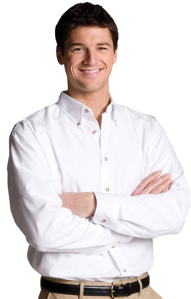 Edwards Garment Mens Easy Care Poplin Long Sleeve Shirt/_BLACK/_Medium