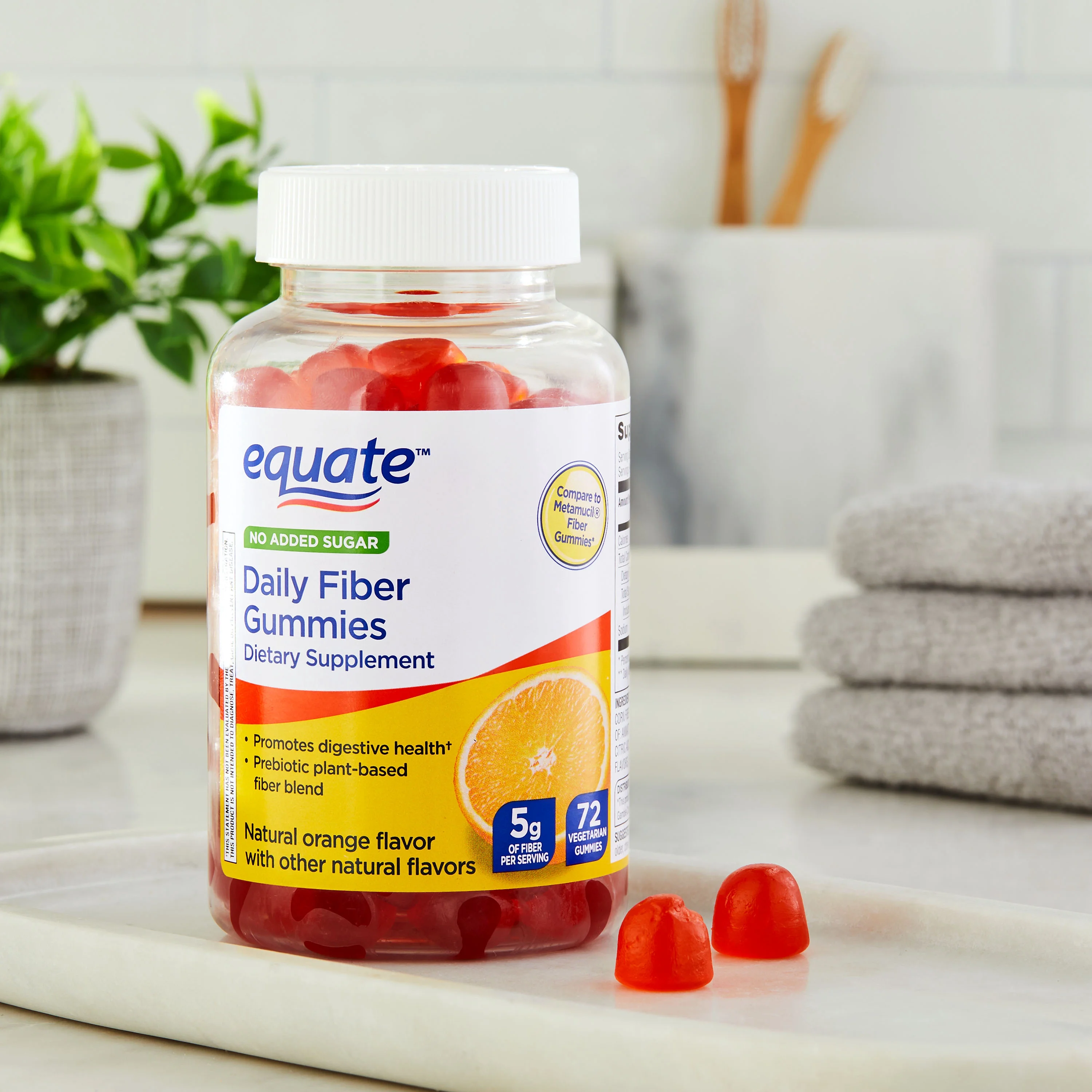 Equate Daily Fiber Supplement Gummies, 5 mg, 72 Count