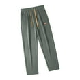 thumbnail image 3 of Pantalones deportivos para hombre, con bolsillos, cintura elástica, cordón ajustable, ajuste holgado Talla L Verde, 3 of 9