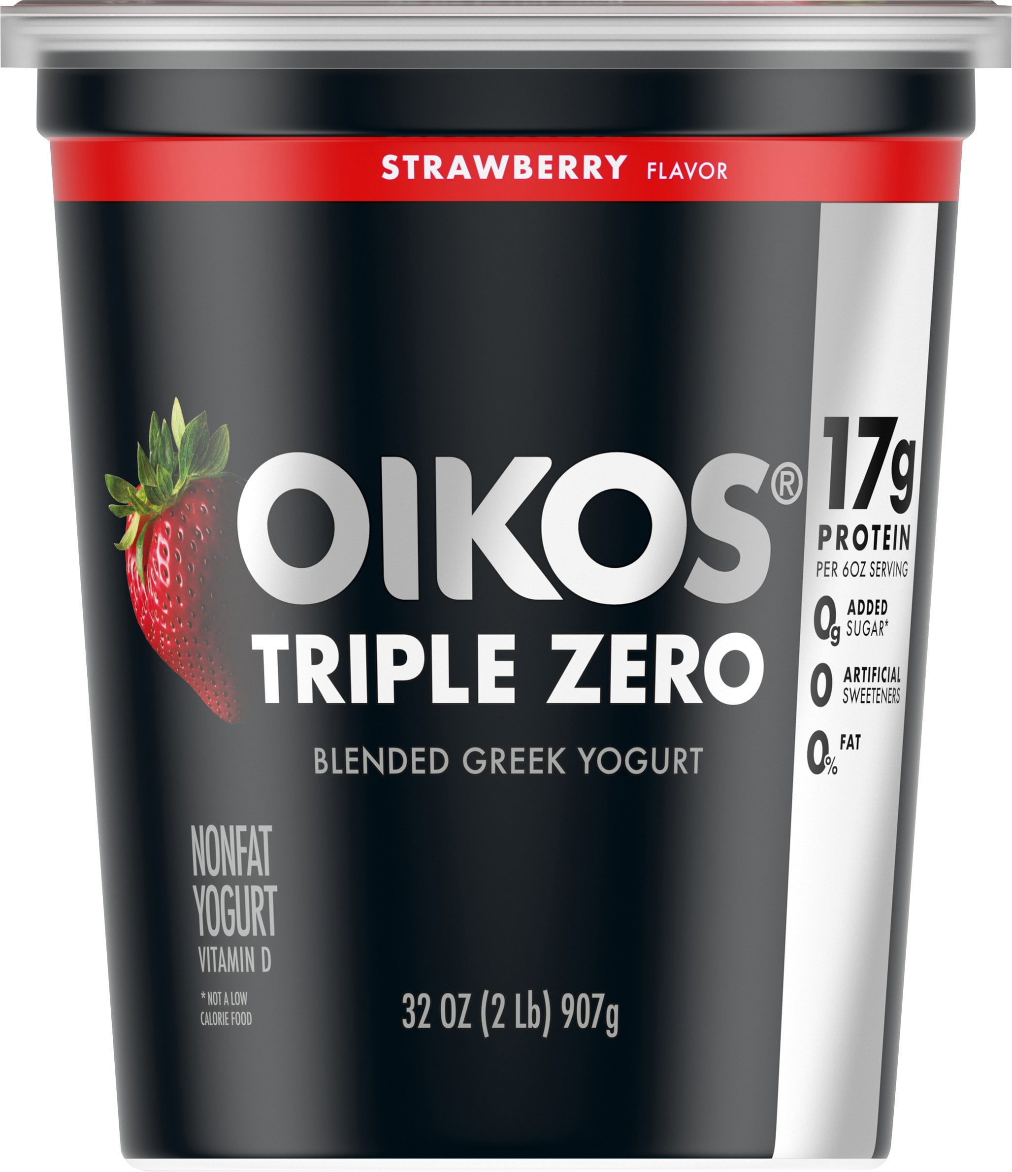 Dannon oikos triple zero strawberry blended greek yogurt 32 oz Dannon Oikos Triple Zero Strawberry Blended Greek Yogurt 32 Oz Walmart Com Walmart Com