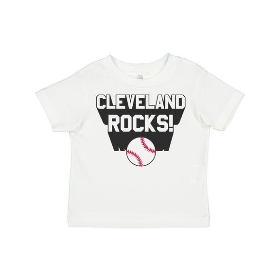 Inktastic Cleveland Rocks with Baseball Boys or Girls Toddler T-Shirt