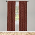 thumbnail image 4 of Ambesonne Bohemian Window Curtains, Mesh Design Lattice Art, Each 28" W x 63" L, Dark Purple and Burnt Orange, 4 of 4
