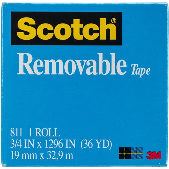 Scotch Removable Tape, 1/2 in. x 1,296 in., 1 Box/Pack