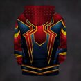 thumbnail image 4 of Unisex Spider Superhero Cosplay Hoodie, 3D Web Printed Long Sleeve Drawstring Hooded Sweatshirt Pullover for Halloween Party, Wine, 3XL, 4 of 4