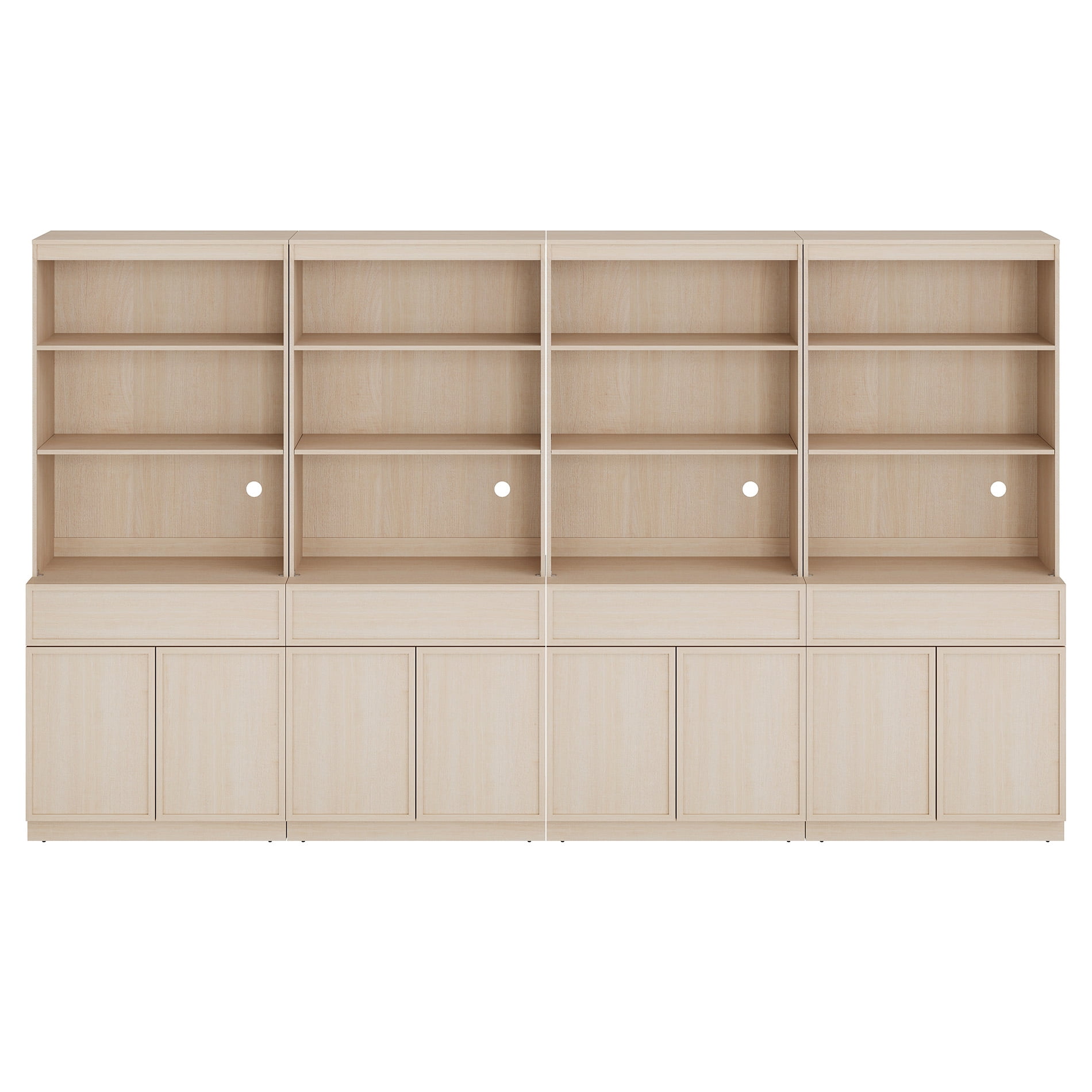Modern Wood Sideboard Buffet with Doors, Drawers & Adjustable Shelves, 72" Tall Storage Cabinet for Dining Kitchen,Beige