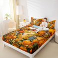 thumbnail image 2 of Manfei Classic Halloween Pumpkin Lantern Fitted Sheet Full,Cobweb Print Bed Set,3pcs,1 Fitted Sheet and 2 Pillowcases, 2 of 6