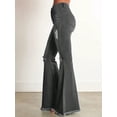 thumbnail image 2 of Women's High Waisted Flared Pants Ripped Knee Flared Women's Jeans, Casual And Fashionable Boyfriend Long Pants, 2 of 5