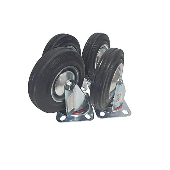 4-Pack of 5" Large Size Solid Rubber Swivel Casters (4-Pack Swivel)