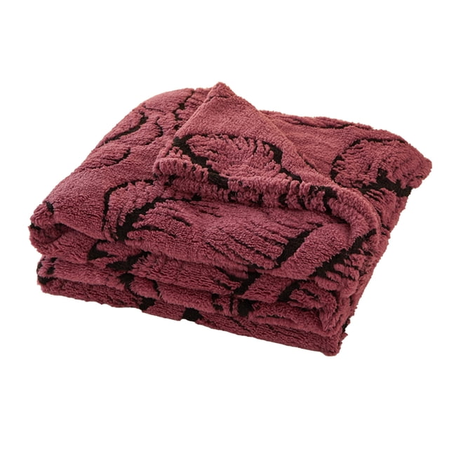 Couverture Jetée Chaude Motif Feuille de Bananier Polyester 100 cm x 150 cm Douce et Confortable pour Canapé Lit