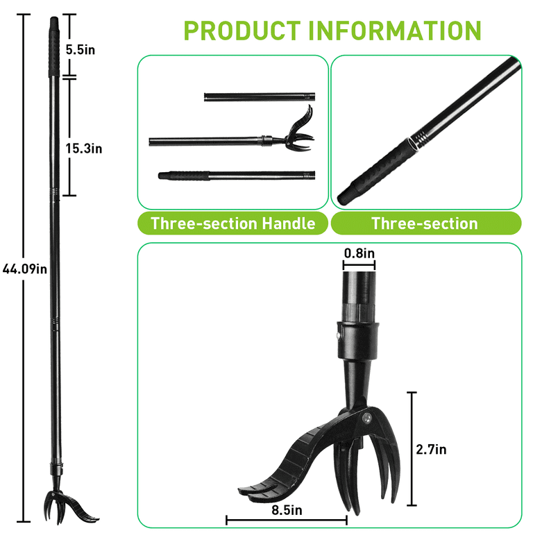 Stand-Up Weed Puller with 4-Claw Steel Head, 44-Inch photo 5