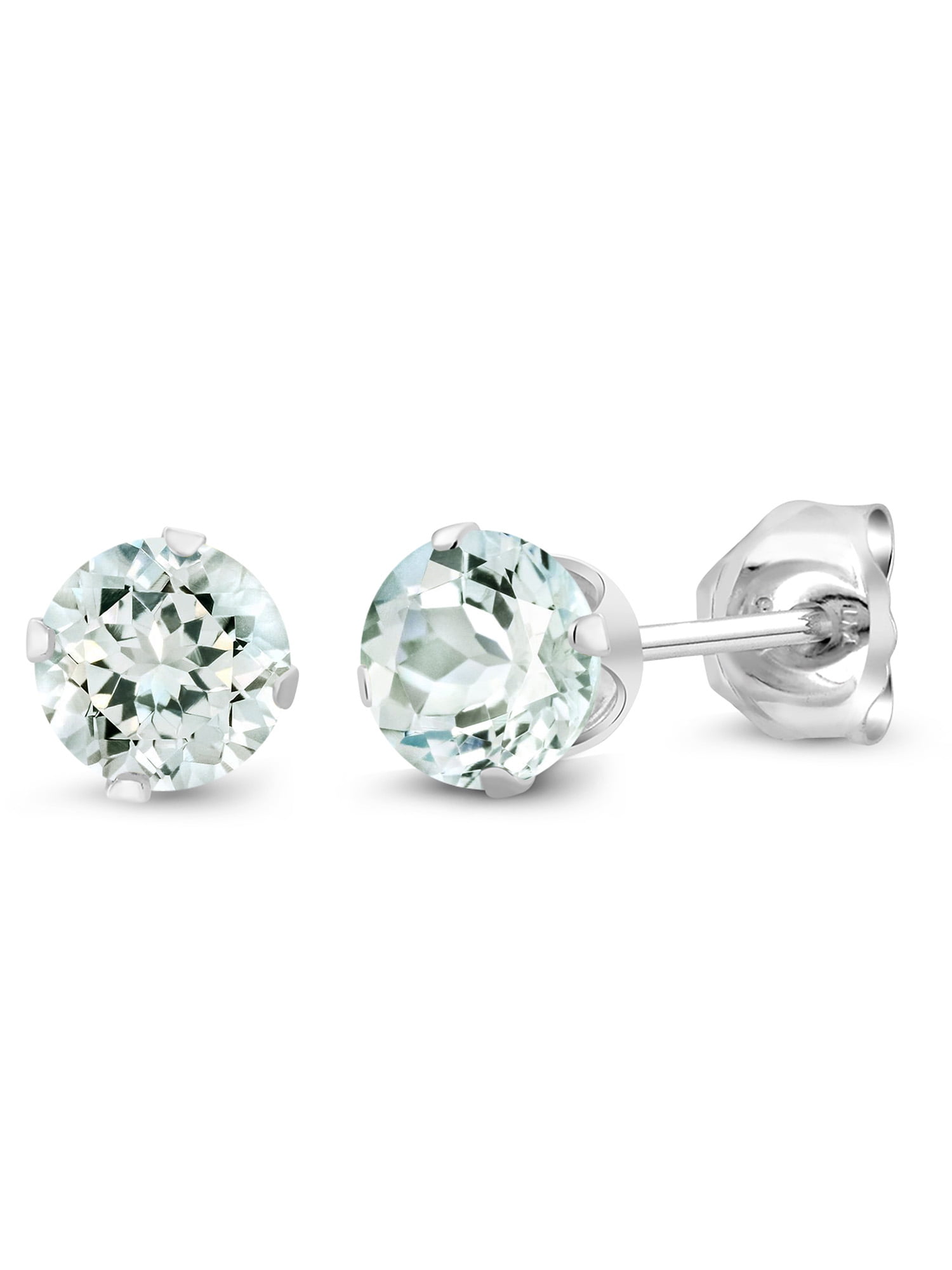 White Fire Opal Zircon Silver Women Jewelry Gemstone Stud Earrings 1 1/4" OH3916