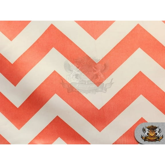 Polyester Satin Chevron Fabric CORAL / 60" Wide / Sold by the yard