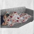 thumbnail image 6 of Peach Soft Flannel Fleece Blanket, Raspberries Blueberries Cranberries Food Themed Design with Abstract Circle Backdrop, Cozy Plush for Indoor and Outdoor Use, 60" x 80", Multicolor, by Ambesonne, 6 of 6