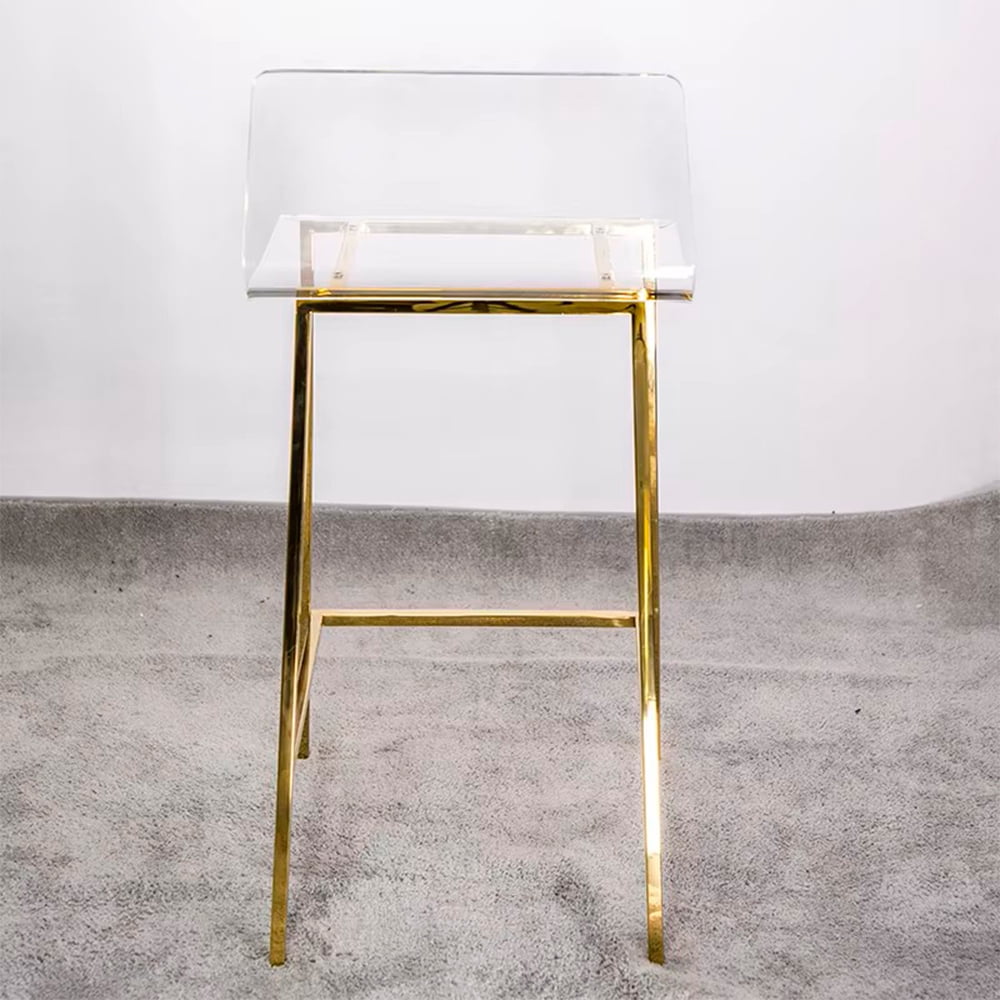 Heavenly Collection Clear & Gold Counter Stool