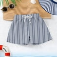 thumbnail image 4 of Boys Drawstring Shorts, Striped Athletic Running Gym Play Shorts for Kids with Pockets, Gray, Stretch Polyester Spandex, Sizes 4T-14,Size 12-13T, 4 of 8
