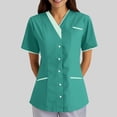 thumbnail image 4 of Wutalume Women's Quick Dry Fabric Solid Color V-Neck Short Sleeve Scrub Top, Healthcare and Medical Work Uniform,Light Green M, 4 of 4