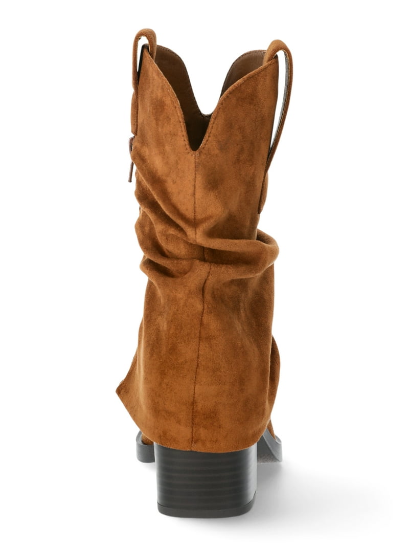 No Boundaries Women's Foldover Western Slouch Boots