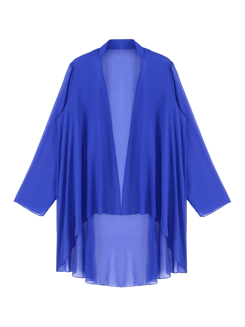 vastwit Womens Chiffon Cardigan Long Sleeve Open Front Bolero Shrug Wedding  Evening Dress Cover Up Royal Blue XL - Walmart.com