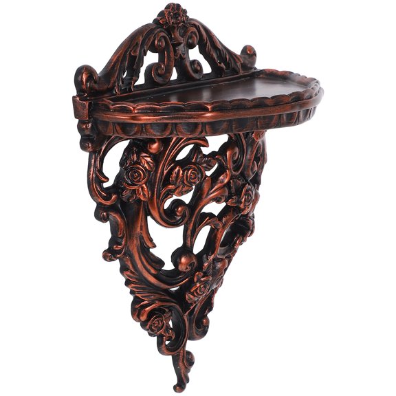 ROSENICE European Style Wall Shelf Dark Brown Metal 1 Piece 10.2X7.8X3.9In