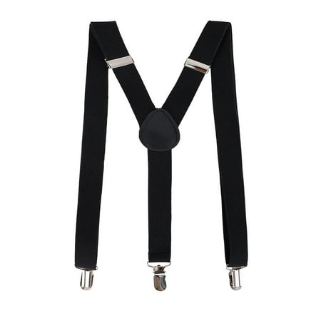 Unisex Y-Back Clip-On Adjustable Elastic Suspenders, Black | Walmart Canada