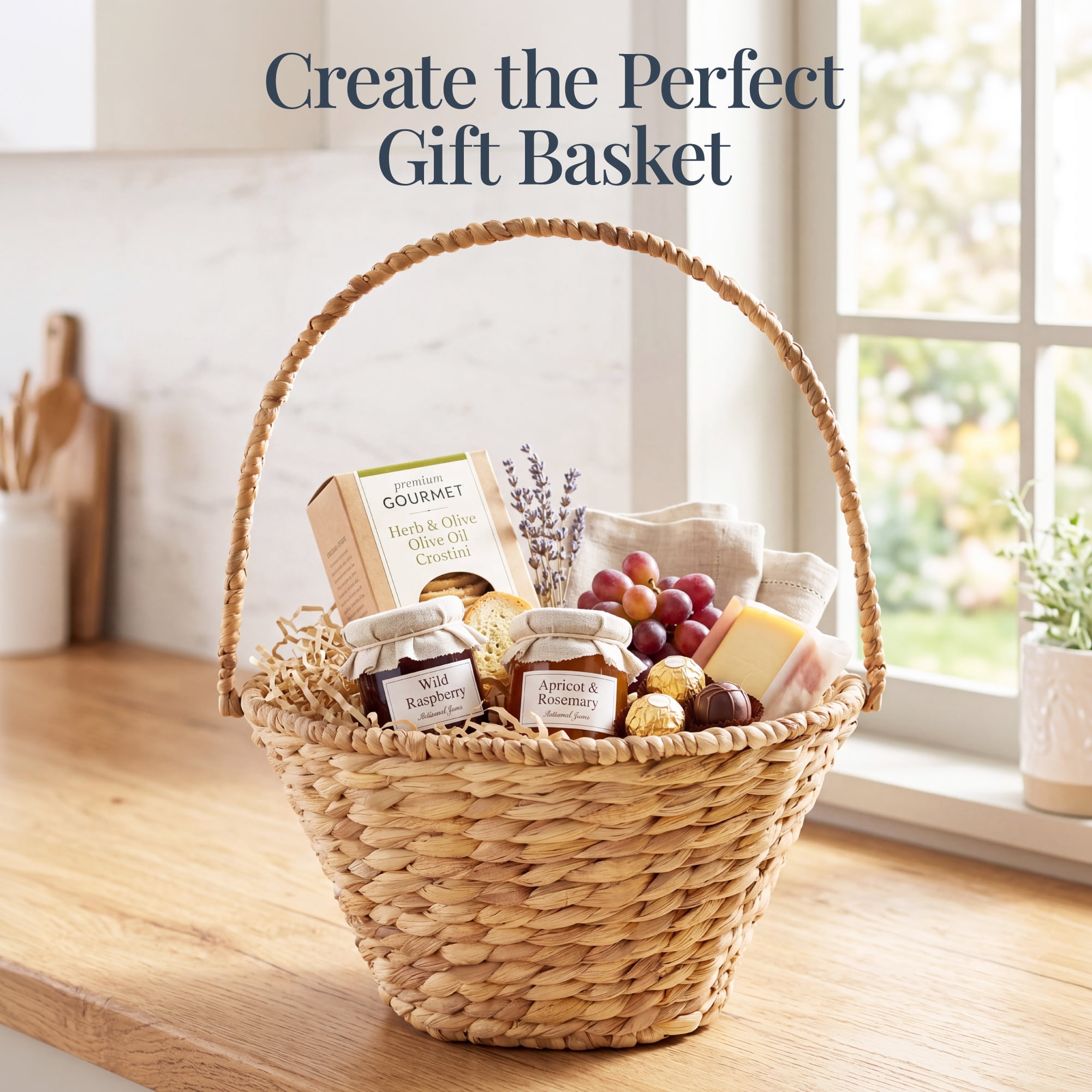 Best Choice Products Handwoven Medium Mother's Day Gift Basket, 20 inch Basket Basket w/Collapsible Handle - Natural