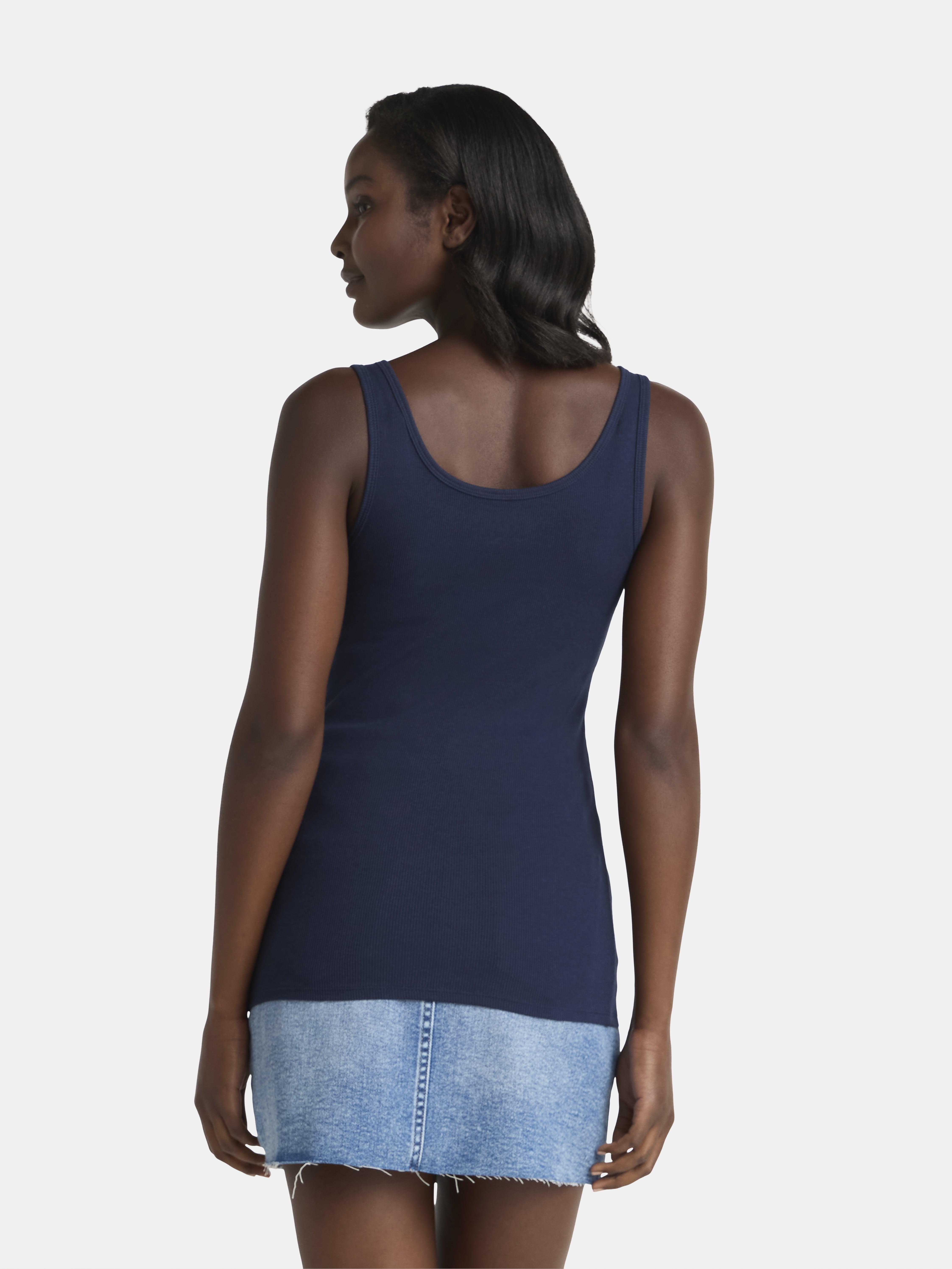 Time and Tru Women's Ribbed Tank Top, Sizes XS-XXXL