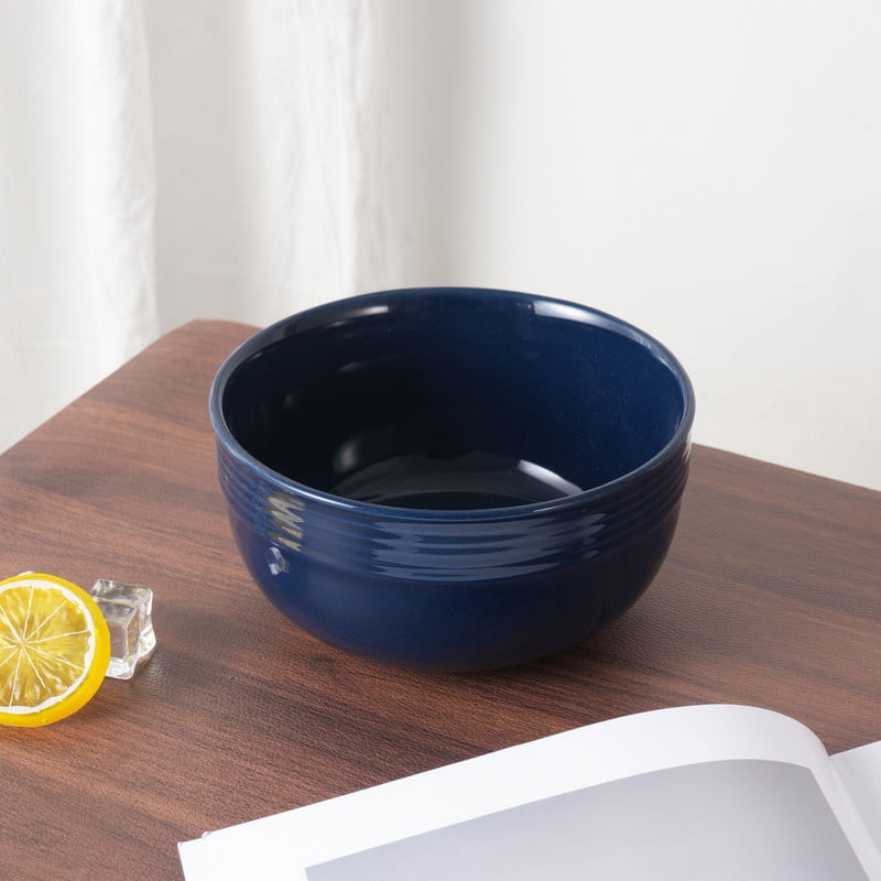 (3 pack) Mainstays Chiara Stoneware 6.25" Round Navy Blue Bowl