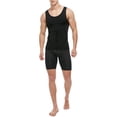thumbnail image 3 of MISS MOLY 2 Styles Men's Tummy Compression Bodyshaper Body Shaper Slimming Waist Trainer Tank Top Vest T-Shirt, 3 of 5