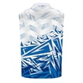 thumbnail image 4 of Men Gradient Polo Shirt Slim Fit Sleeveless Golf Shirt Performance Casual T-Shirts Blue L, 4 of 4