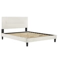 thumbnail image 5 of Modway Yasmine Channel Tufted Velvet Queen Platform Bed in White Finish, 5 of 8