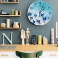 thumbnail image 7 of Wall Clock 14 Inch Coastal Round Silent Decorative Wall Clocks Battery Operated for Living Room Bedroom Kitchen Classroom Decor, Ocean Butterfly Beach Aqua Dark Blue,Large, 7 of 7