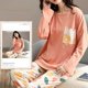 thumbnail image 1 of Pijamas de poliéster con lunares para mujer, ropa de dormir de manga larga, conjuntos de ropa para el hogar, ropa de dormir informal de dibujos animados, talla 5XL, primavera y otoño, 1 of 4