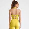 thumbnail image 2 of uvwlwu Women's Back Cutout Sports Bra Halter Neck Twisted Cropped Yoga & Workout Tank Top,L, 2 of 6
