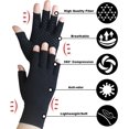thumbnail image 2 of 2 Pairs Arthritis Compression Gloves for Rheumatoid, Carpal Tunnel Pain, Hand Compression Gloves Fingerless for Typing, Work, Driving, Fit Women Men, Anti-Slip Dots (Pure Black+Pink, Small), 2 of 7