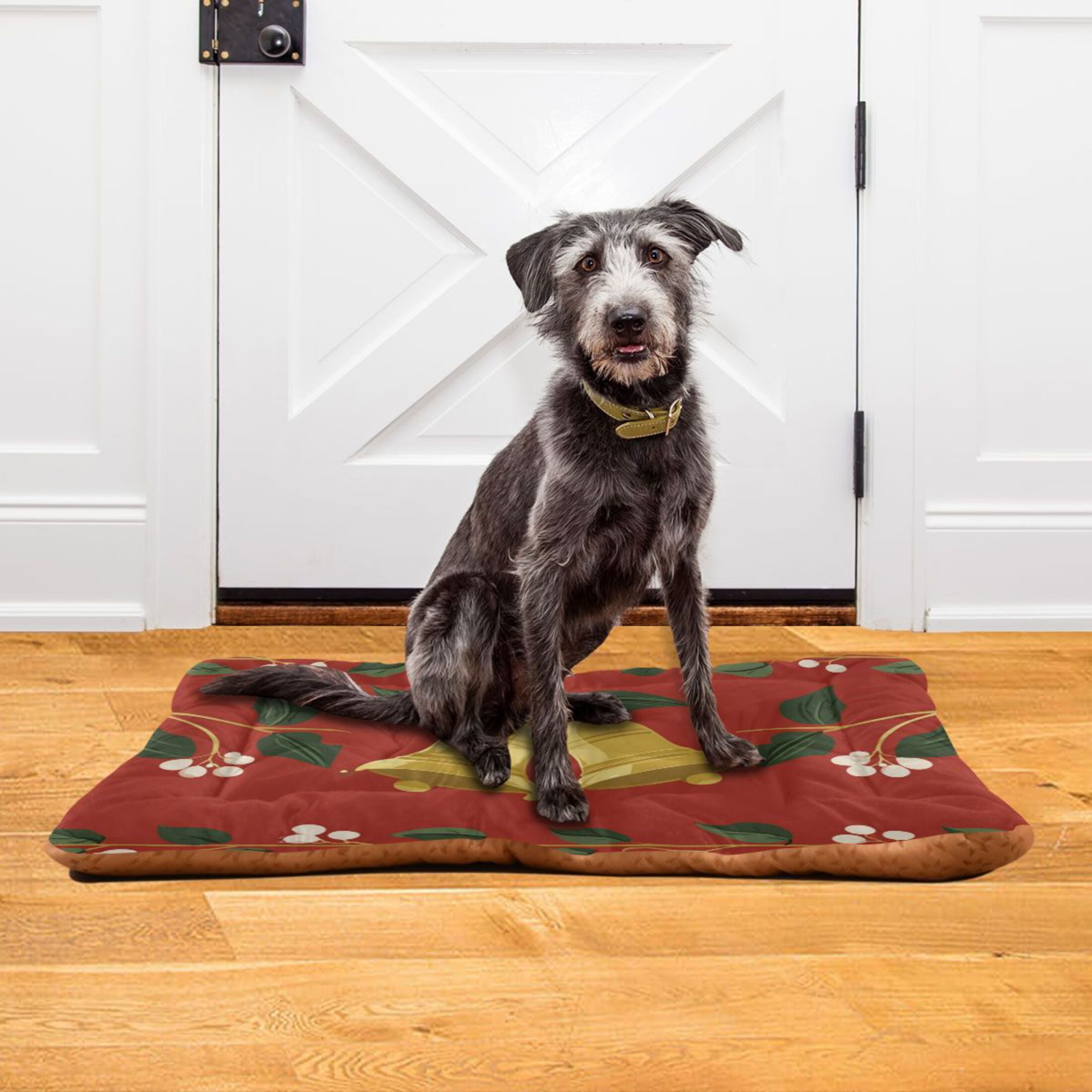 Cozy Mat Pet Bed Indoor Outdoor Warm Soft For Cat Dog Puppy(S/M) Christmas Bell